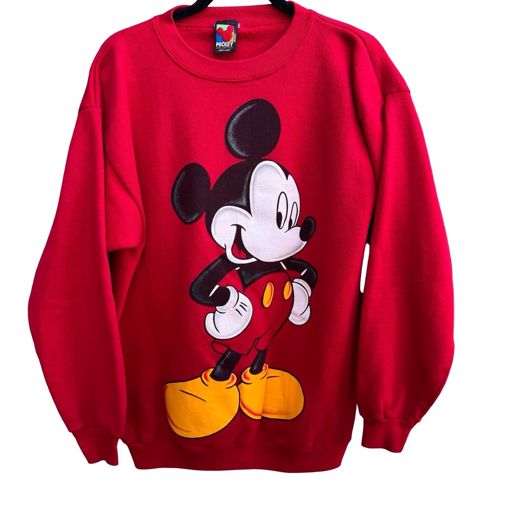 Mickey‎ Unlimited Jerry Leigh Mickey Mouse Vintage 90s Graphic Sweatshirt Red L